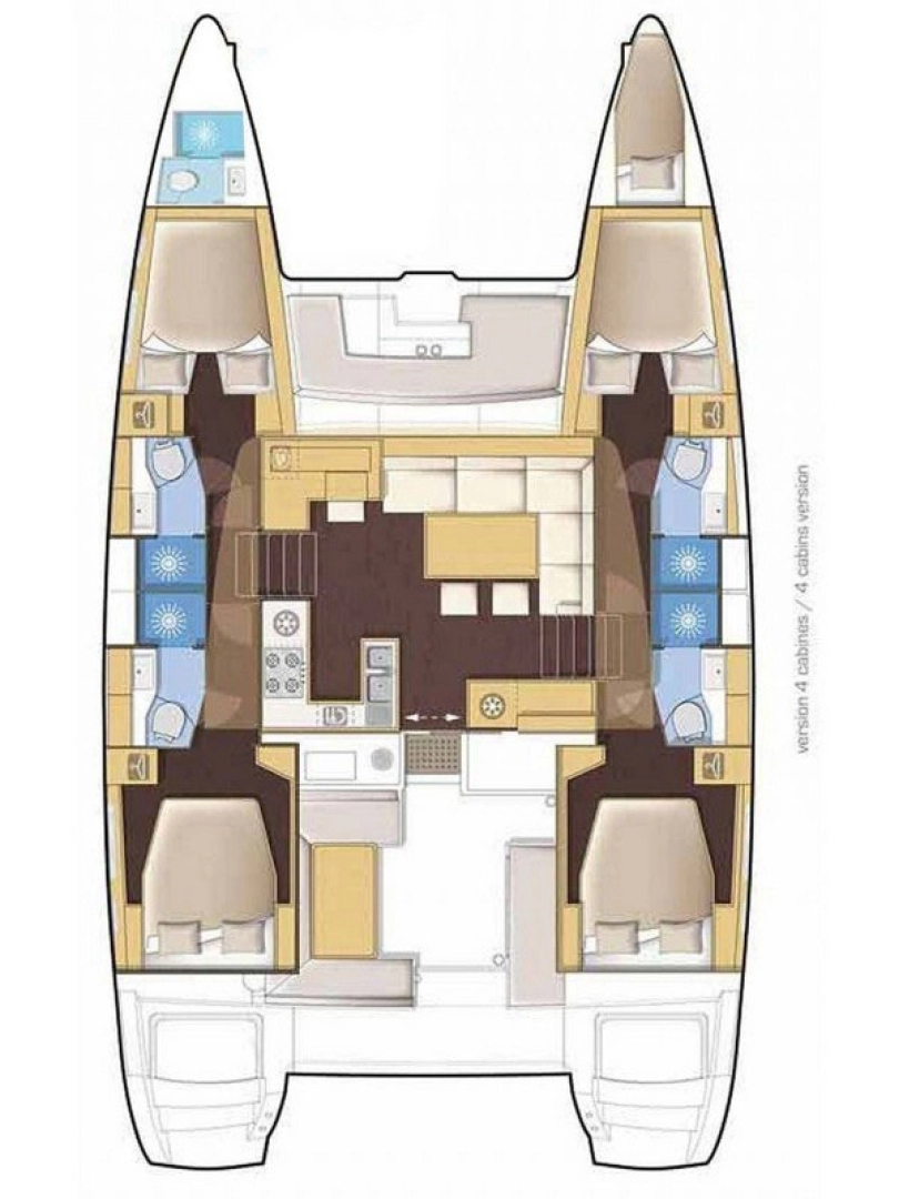 Verhuur Catamaran Lagoon met vaarbewijs
