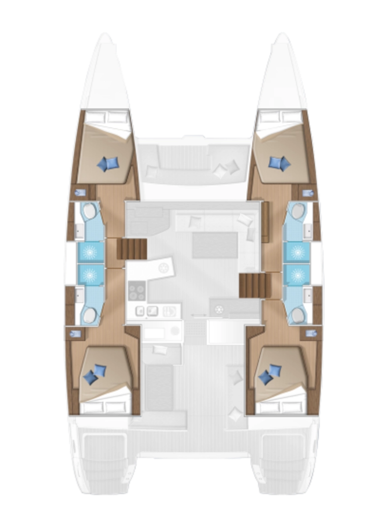 Verhuur Catamaran in Lefkáda - Lagoon Lagoon 450 F