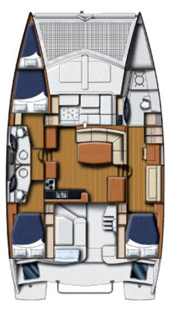 Huur een Leopard Catamarans / Robertson & Caine Leopard 45 - 3 + 1 cab. in Seget Donji