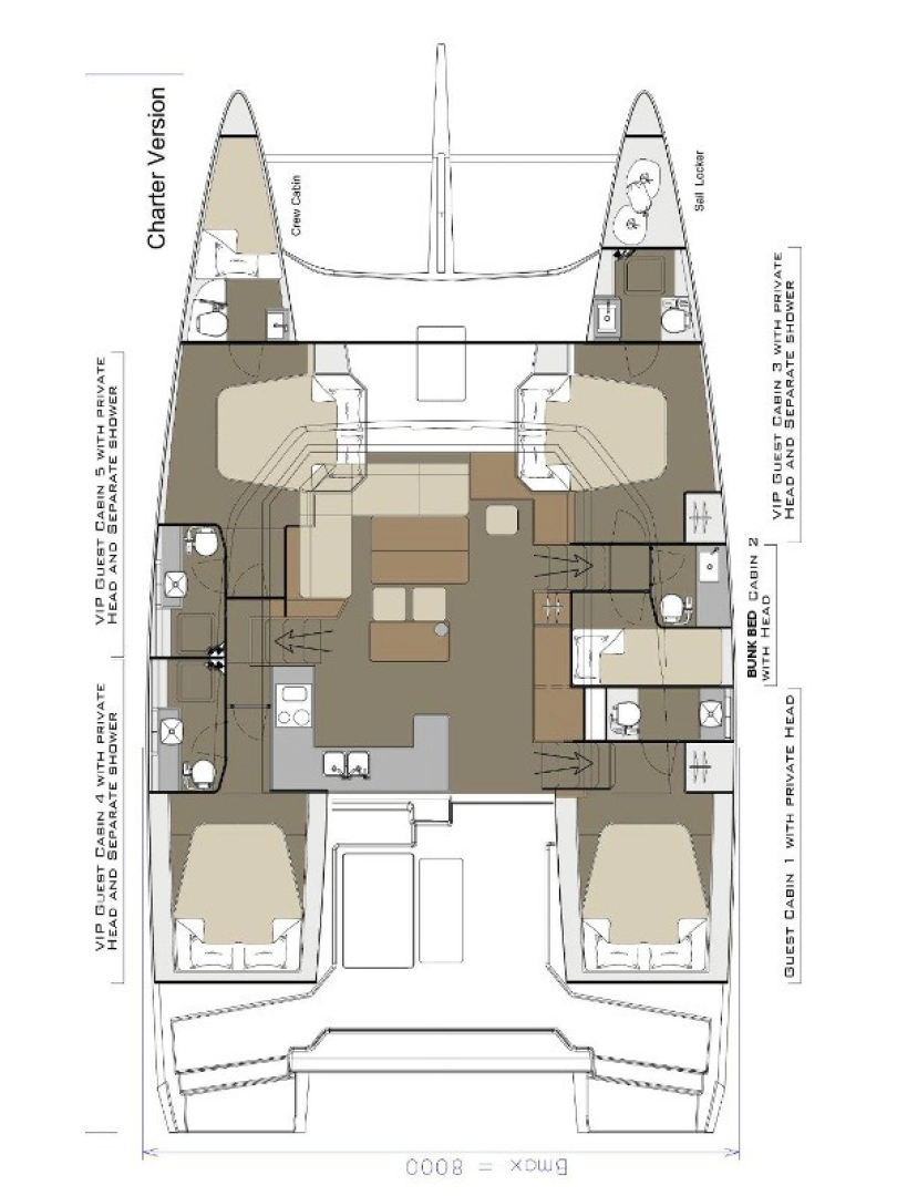Verhuur Catamaran in Kaštela - Dufour Dufour Catamarans 48 Sail