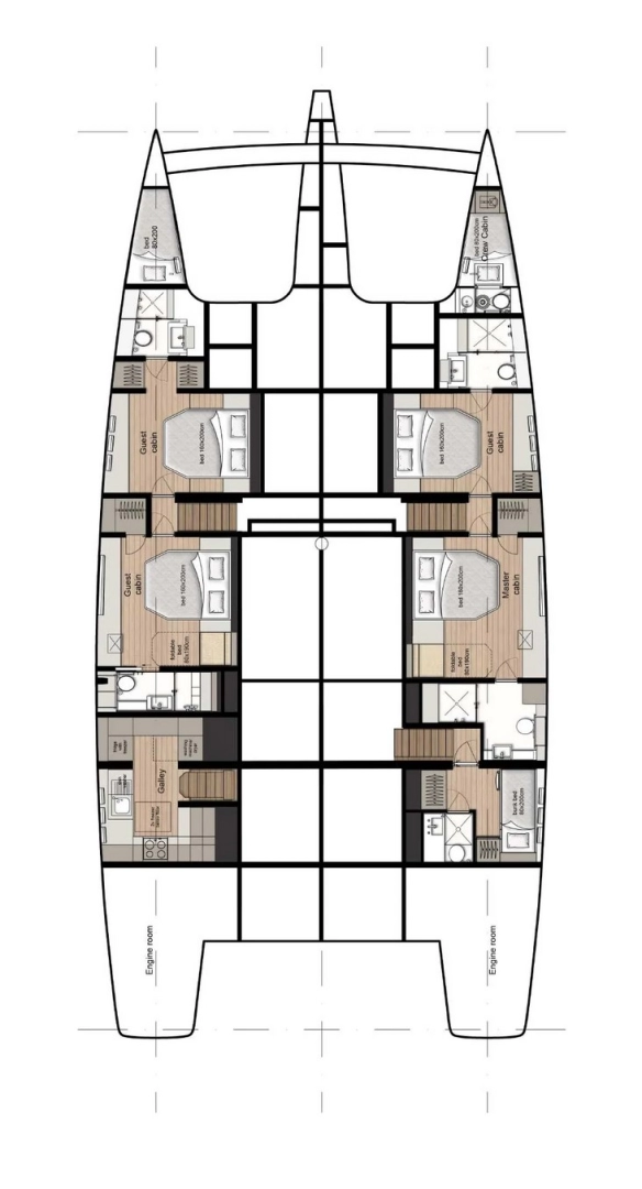 Verhuur Catamaran Sunreef met vaarbewijs