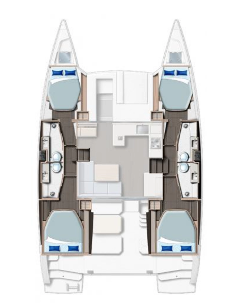 Huur een Leopard Catamarans / Robertson & Caine Leopard 42 - 4 cab. in Procida