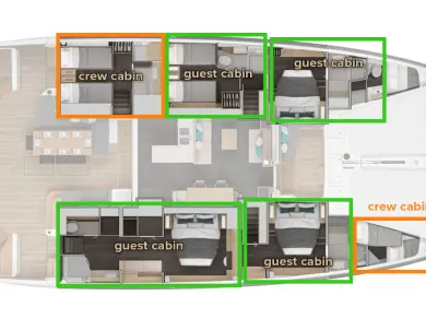 Verhuur Catamaran Lagoon met vaarbewijs
