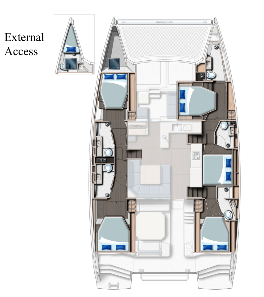Leopard Catamarans / Robertson & Caine Leopard 50 - 5 + 1 cab te huur van particulier of professional in Cannigione