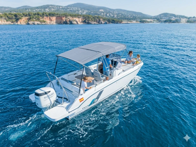 Bootverhuur Palma de Mallorca goedkoop Flyer 8 SPACEdeck