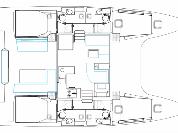 Bootverhuur Lefkáda goedkoop Nautitech 47 Power - 4 + 2 cab.