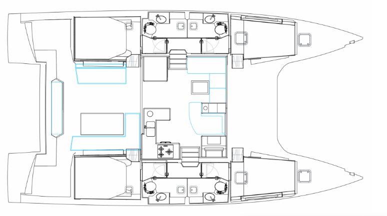 Bootverhuur Lefkáda goedkoop Nautitech 47 Power - 4 + 2 cab.
