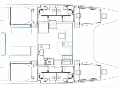 Bootverhuur Lefkáda goedkoop Nautitech 47 Power - 4 + 2 cab.