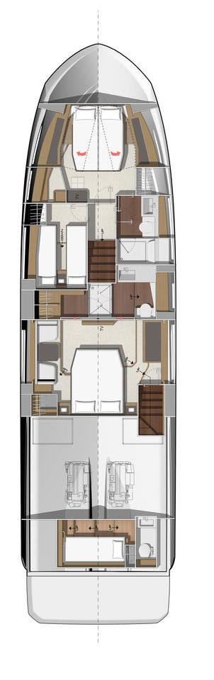 Jeanneau Prestige 520 Flybridge - 3 + 1 cab. te huur van particulier of professional in Split
