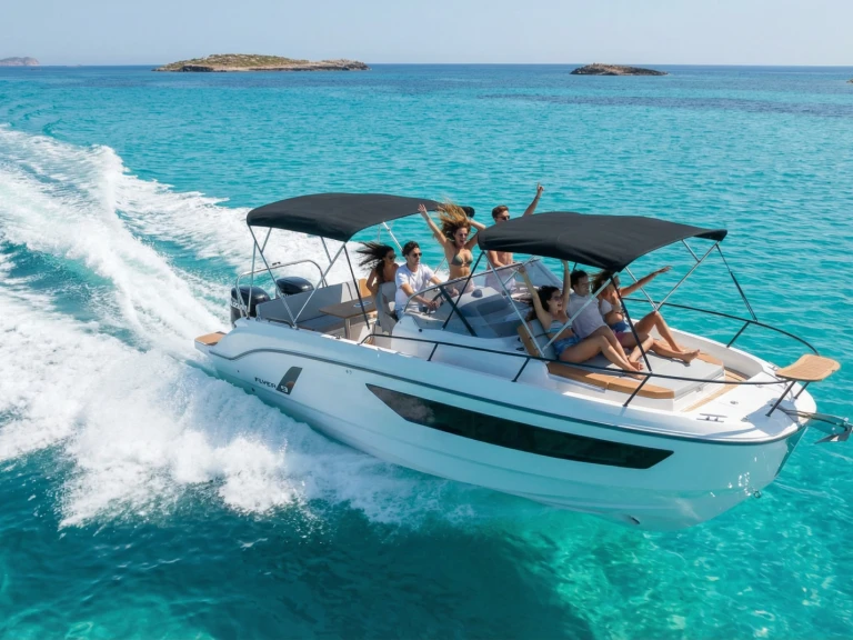 Bootverhuur Ibiza Town goedkoop FLYER 9 SUNdeck