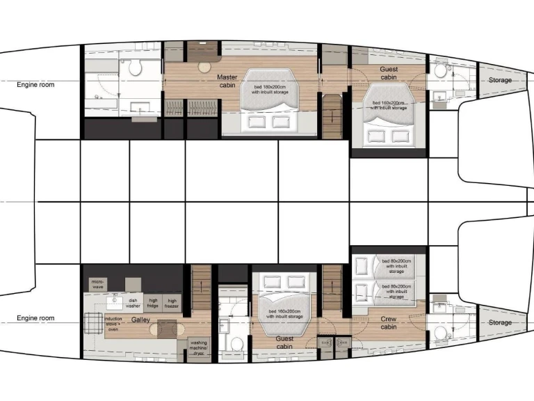 Verhuur Catamaran Sunreef met vaarbewijs