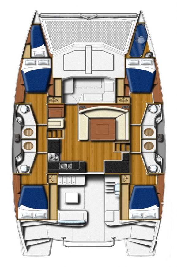 Huur een Leopard Catamarans / Robertson & Caine Leopard 48 - 4 + 1 cab. in Lefkáda