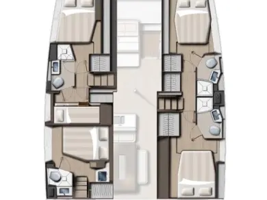 Verhuur Catamaran BALI 4.6 5 CABINES NUM 4 met vaarbewijs