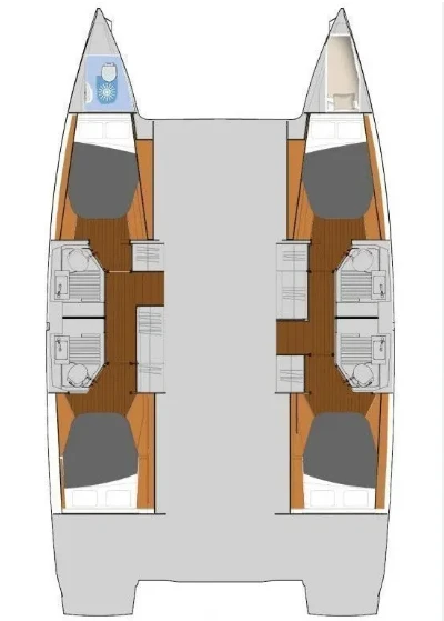 Verhuur Catamaran in Nikiána - Fountaine Pajot Fountaine Pajot FP 41 Quatuor 4