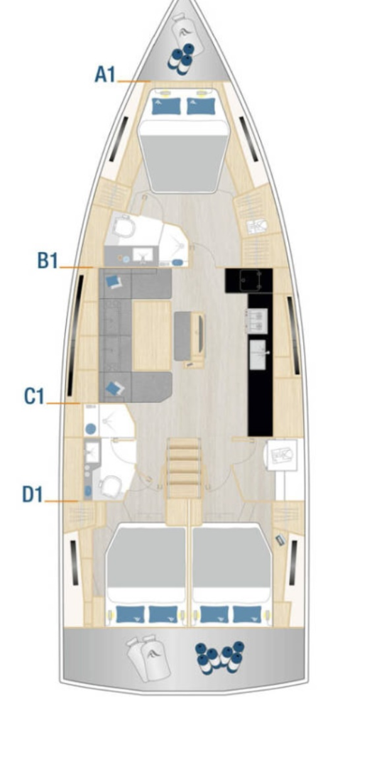 Huur Zeilboot met of zonder schipper Hanse in Kaštela