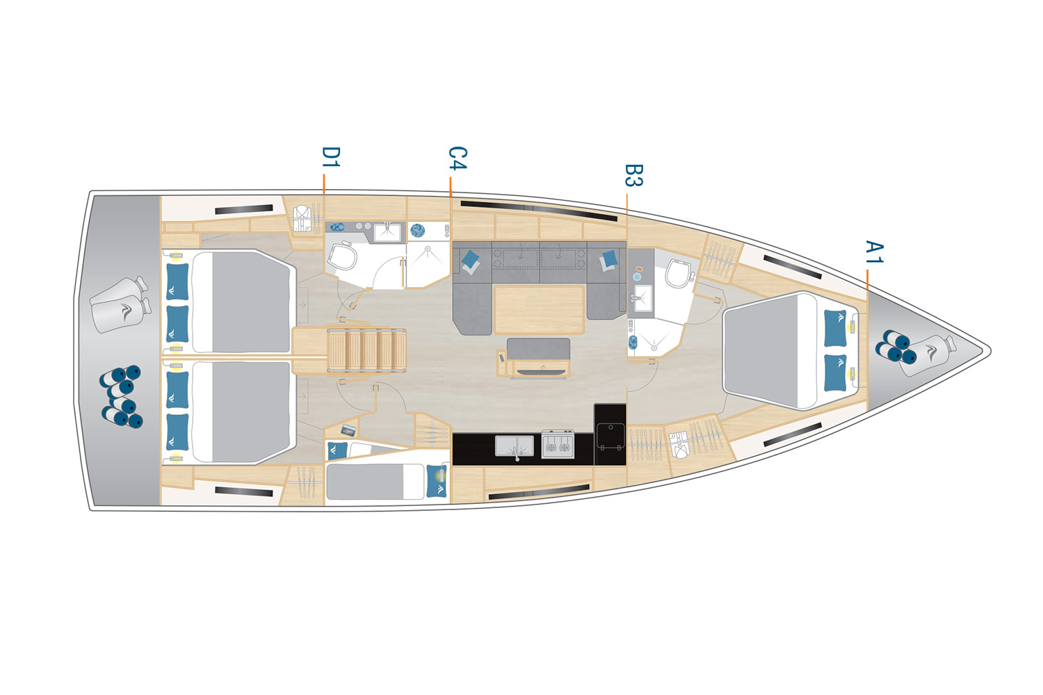 Verhuur Zeilboot Hanse met vaarbewijs