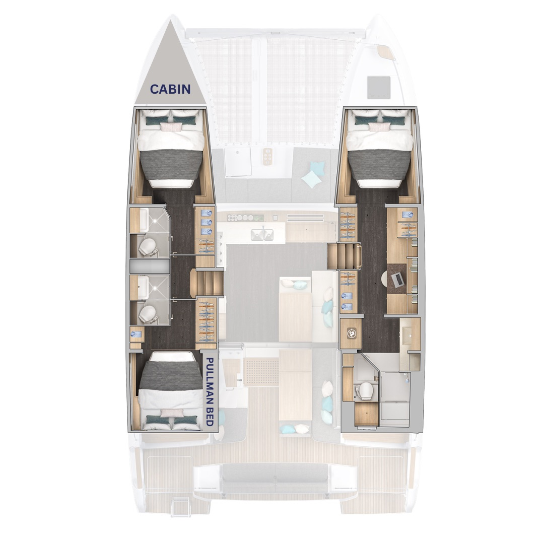 Huur een Lagoon Lagoon 43 - 3 + 1 cab. OW in Road Town