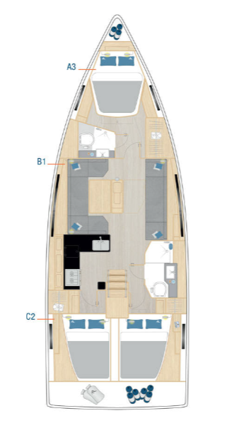 Hanse Hanse 410 te huur van particulier of professional in Biograd na Moru